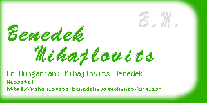 benedek mihajlovits business card